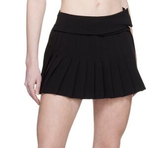 Guizio Black Micro Mini Pleated Skirt